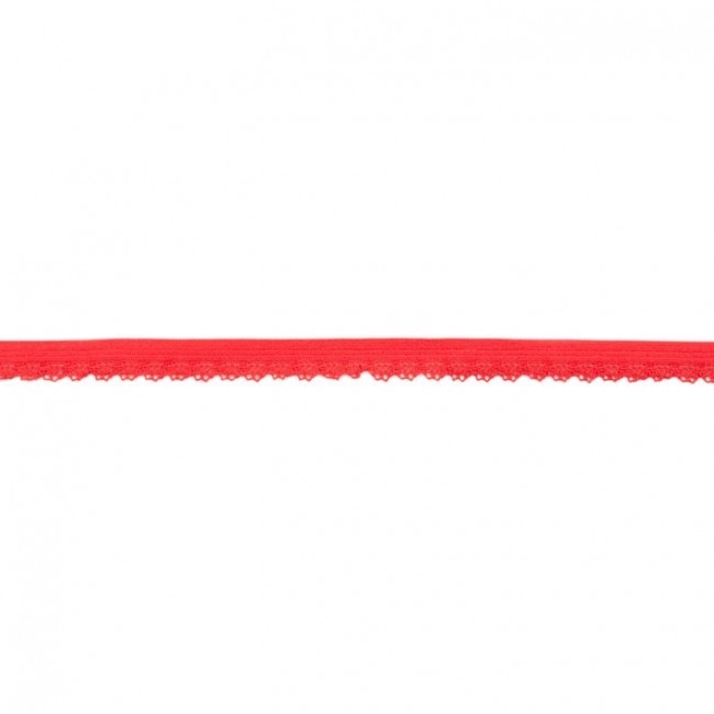 Elastisches Band mit Bogenkante,rot 10 mm